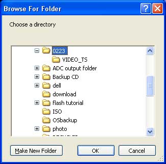 Browse DVD folder on hard drive for converting with Any DVD Converter.