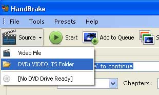 Open DVD folder on hard drive and add to Handbrake.